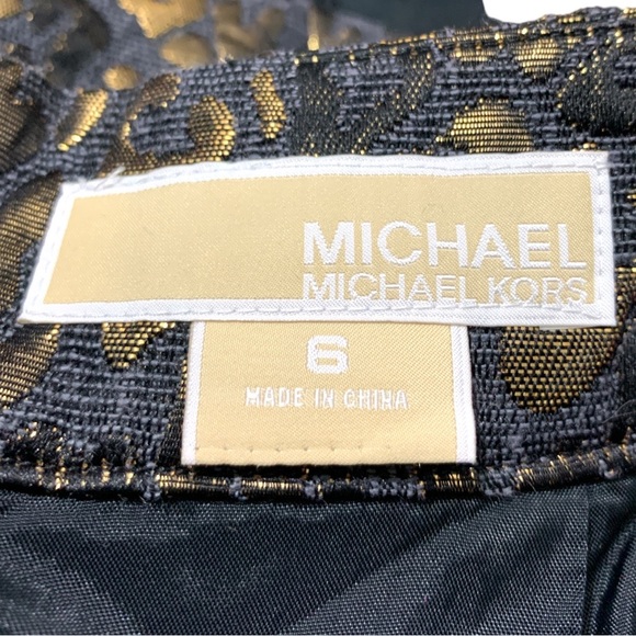 Gorgeous Michael KORS Gold and Black Luxury Skirt Size 6 - Picture 13 of 15